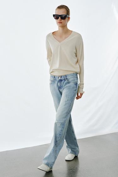 ZW COLLECTION RELAXED STRAIGHT LOW-RISE JEANS - Blue by Zara - Image 3