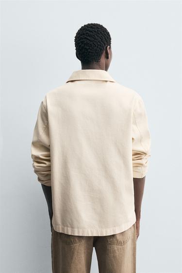 WASHED TEXTURED OVERSHIRT - Ecru by Zara - Image 2