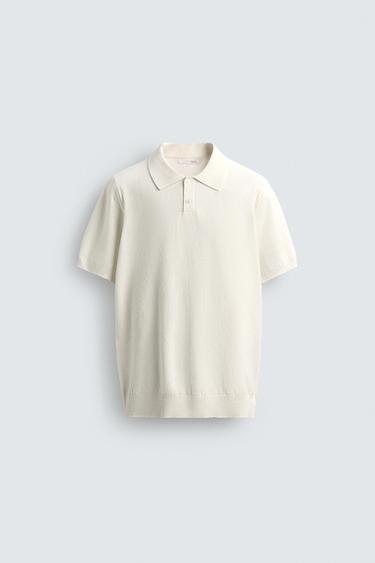 ПОЛО ИЗ ТРИКОТАЖА КЛАССИЧЕСКОГО КРОЯ — БЕЛЫЙ от Zara