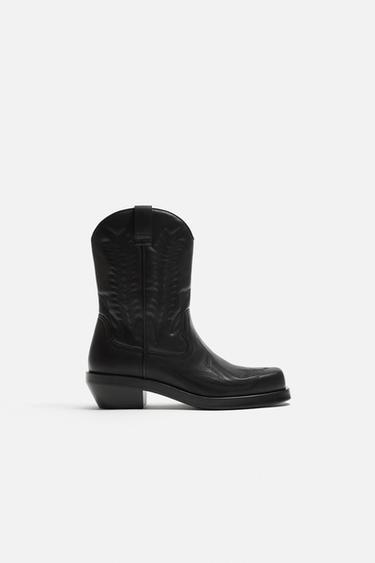 COWBOY-STIEFEL MIT STEPPNAHT - Schwarz von Zara
