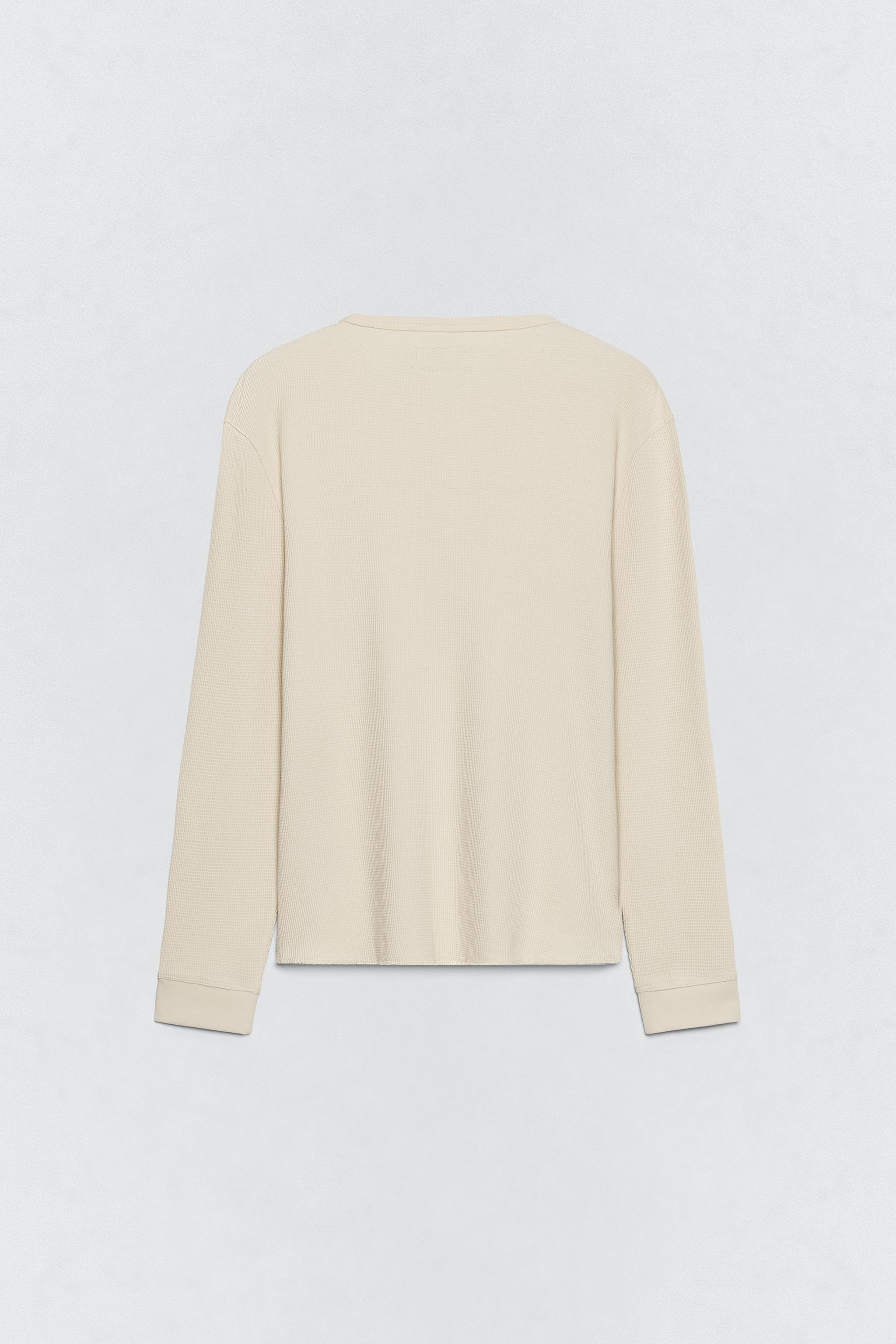 SOSHIOTSUKI x ZARA ヘンリーネックワッフルTシャツ - ブラウン | ZARA