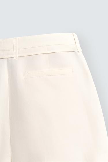 BERMUDA SHORTS WITH CORD - Oyster-white by Zara - Image 9