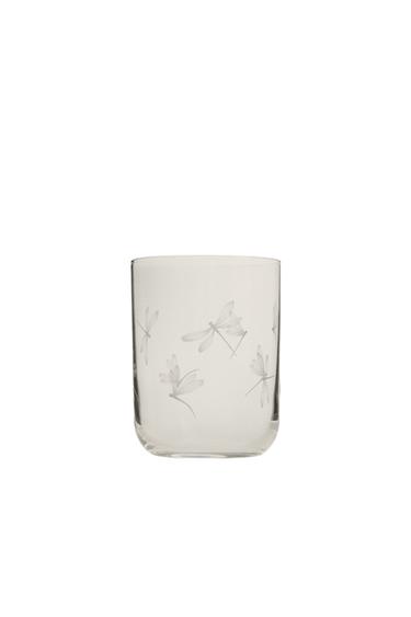 BICCHIERE DECALCOMANIA LIBELLULA - Bianco di Zara