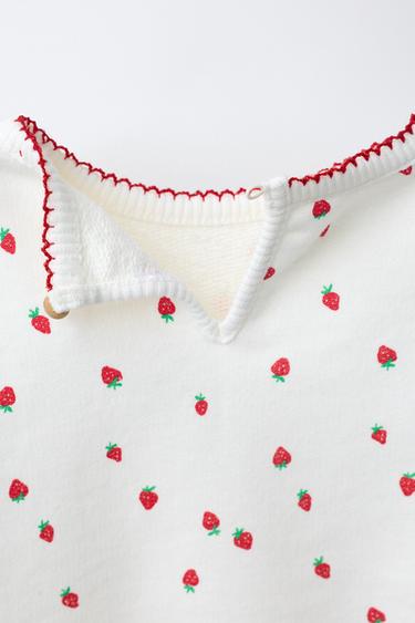 STRAWBERRY PRINT SWEATSHIRT - Oyster-white by Zara - Image 3