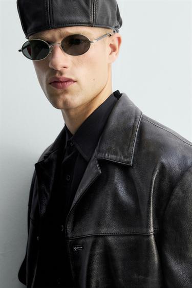 LIMITED EDITION VINTAGE EFFECT LEATHER JACKET - Black by Zara - Image 5