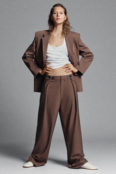 PANTALÓN CINTURA MULTIPOSICIÓN - Visón claro de Zara