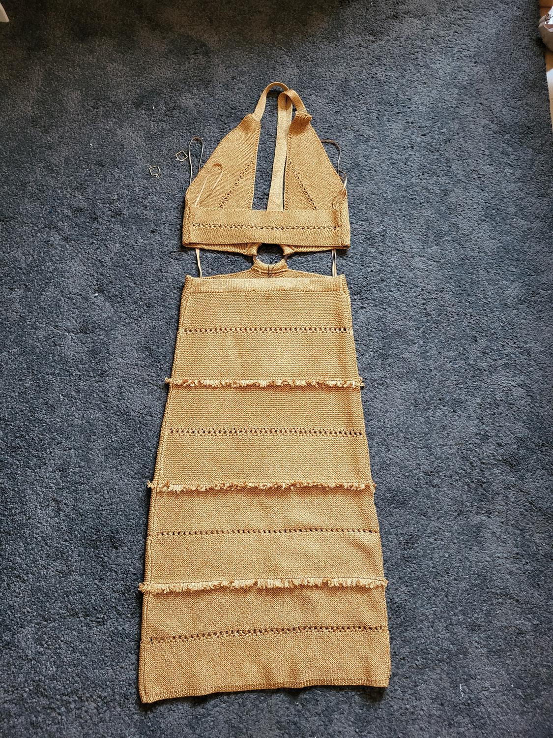 METALLIC THREAD KNIT DRESS WITH BUCKLE - Image 2