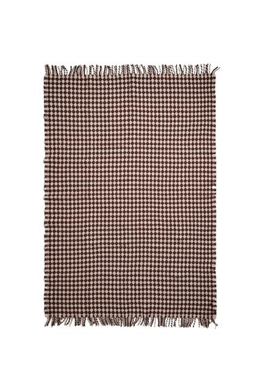 Zara WOOL BLANKET WITH DIAMONDS - Oyster-white
