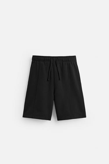 RELAXED FIT JOGGER BERMUDA SHORTS - Black by Zara