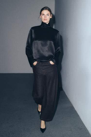 ДЖИНСЫ ZW COLLECTION ANKLE BALLOON СО СРЕДНЕЙ ПОСАДКОЙ — СИНИЙ от Zara