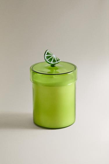 Zara (220 G) LIME & PEPPERMINT SCENTED CANDLE - 螢光橙