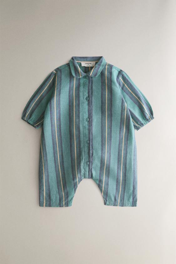 BABY-STRAMPELANZUG MIT STREIFEN - Blau von Zara - Bild 0