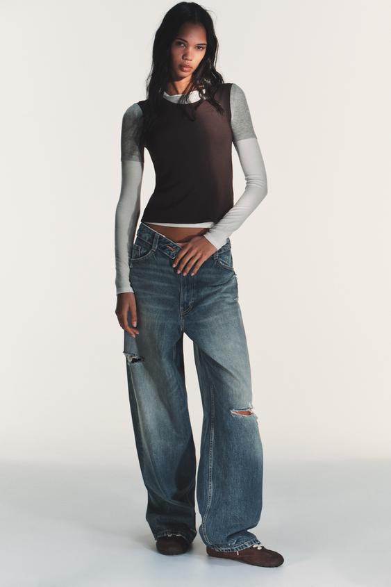 LONG SLEEVE TRIPLE EFFECT T-SHIRT