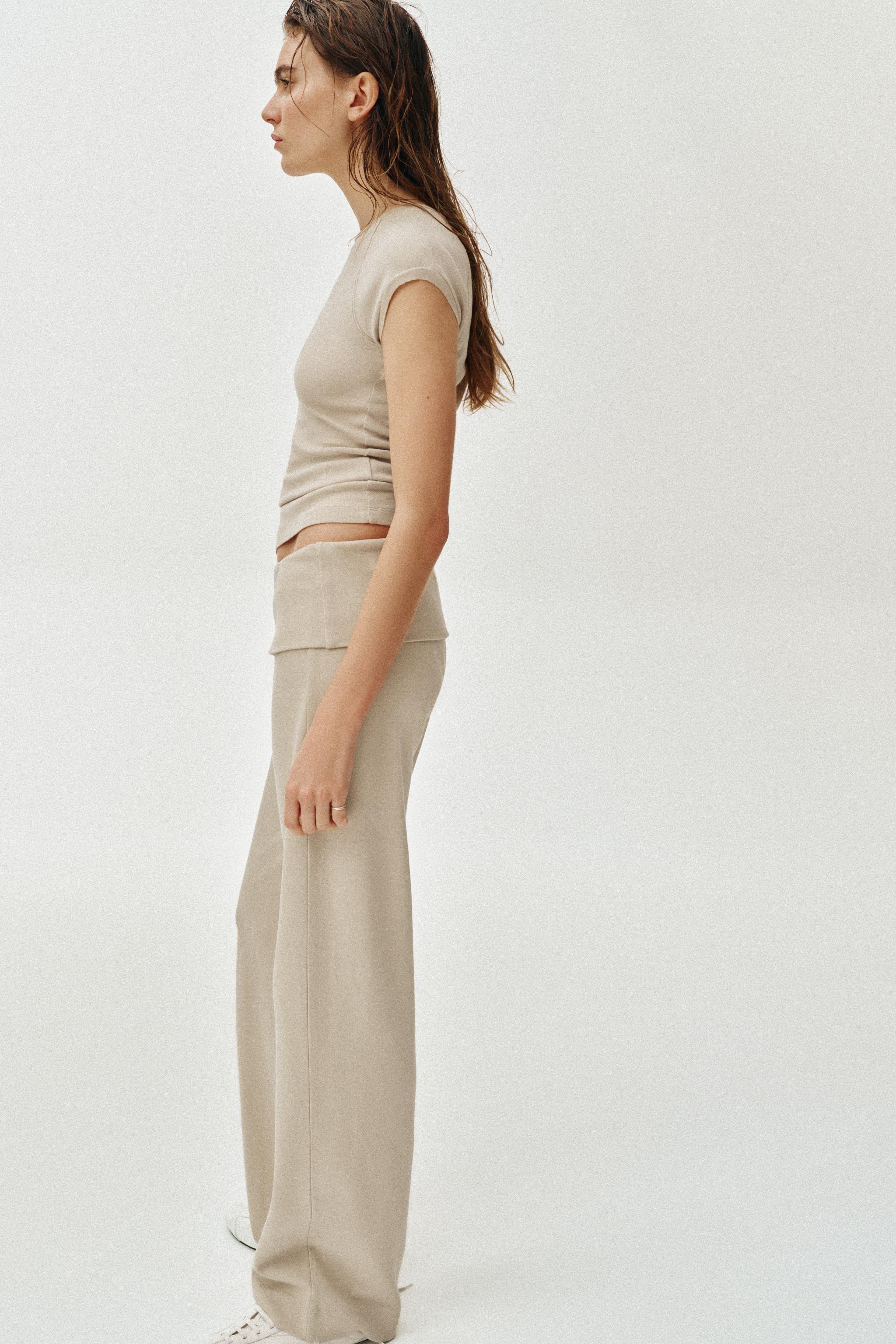 WASHED EFFECT INTERLOCK PANTS