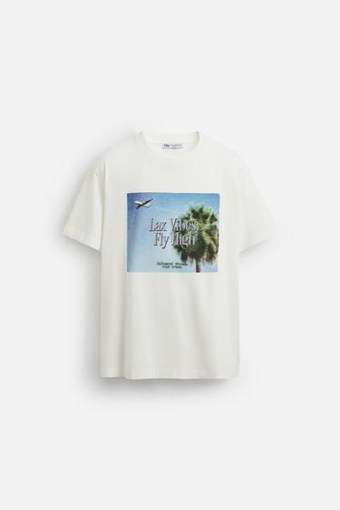 CAMISETA ESTAMPADO FOTOGRÁFICO - Blanco roto de Zara