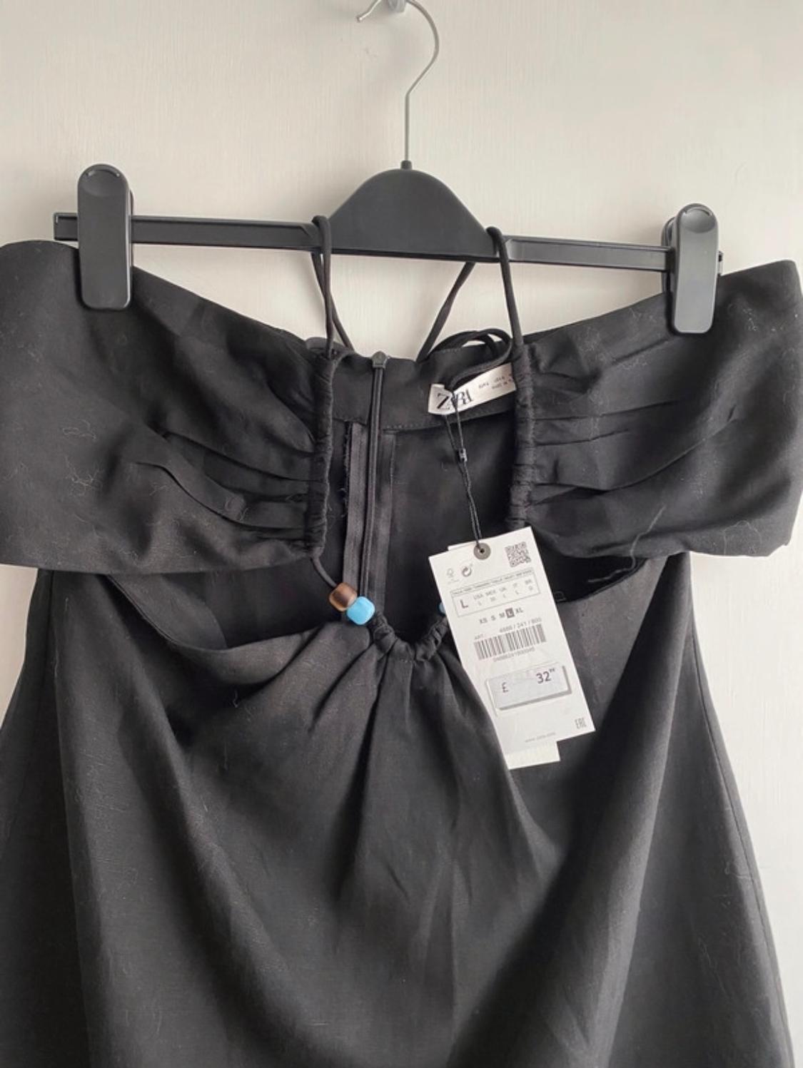 LINEN BLEND DRESS WITH CUT-OUT DETAIL - Image 2