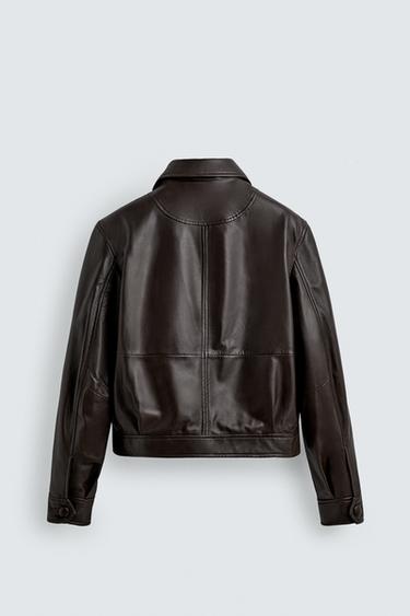 VESTE EN CUIR HARRY LAMBERT FOR ZARA X DISNEY - Marron foncé de Zara - Image 8