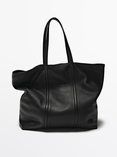 Zara Nappa leather tote bag - Black