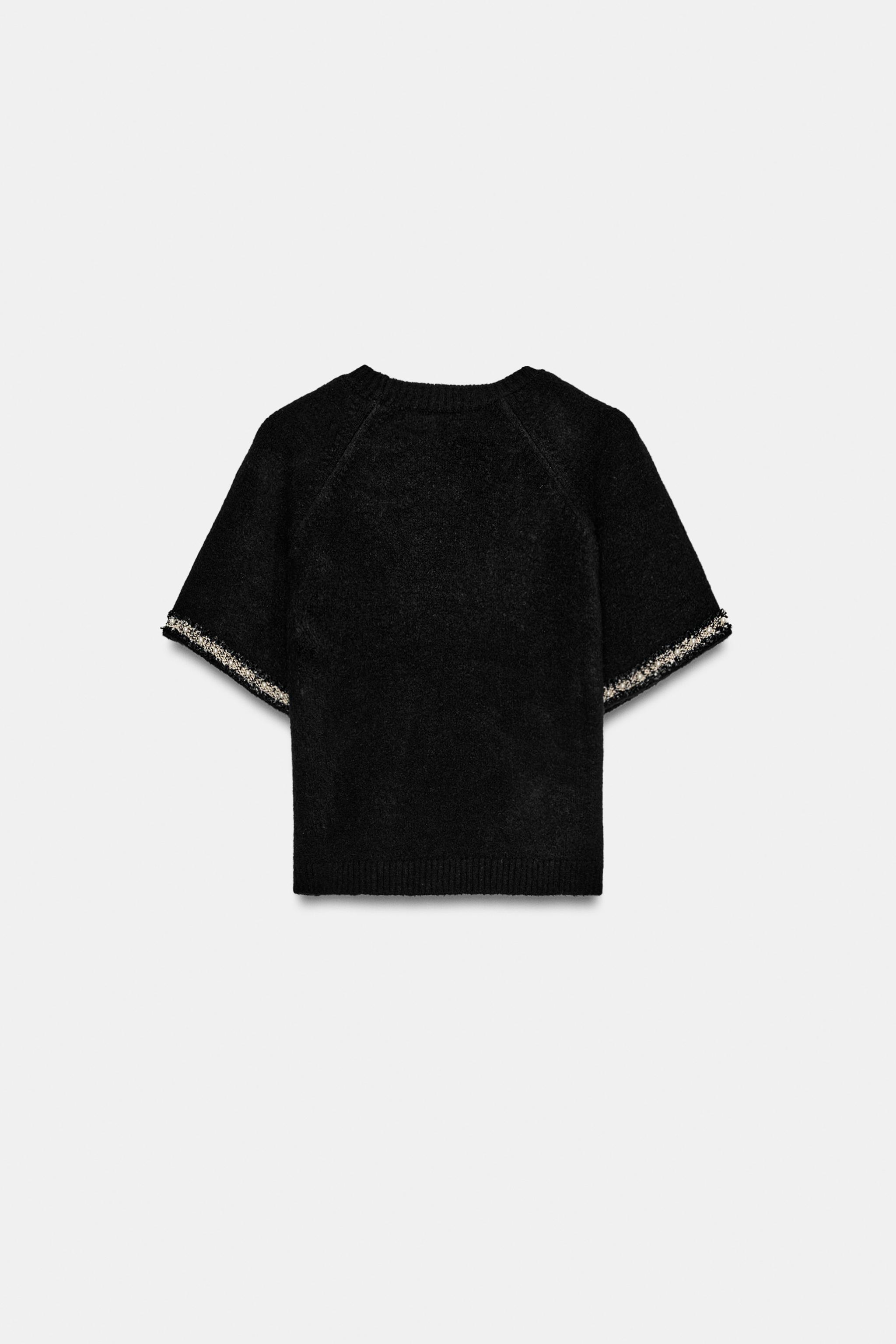 フェイクパールニットセーター - ブラック | ZARA Japan / 日本