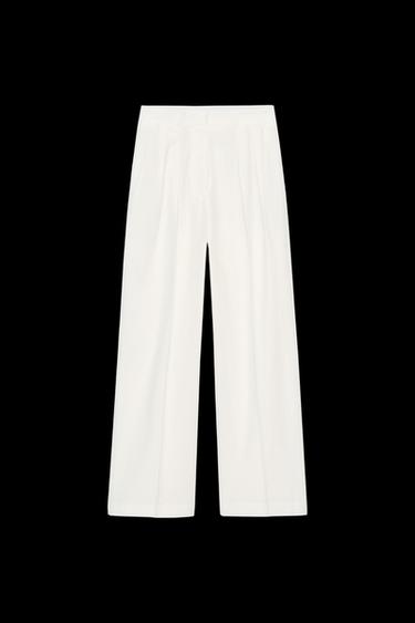 MULTI-PLEAT TROUSERS - Oyster-white by Zara - Image 0