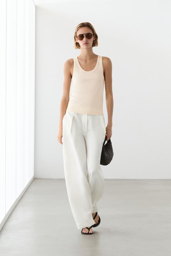 Sleeveless 100% cotton T-shirt from Zara - $50
