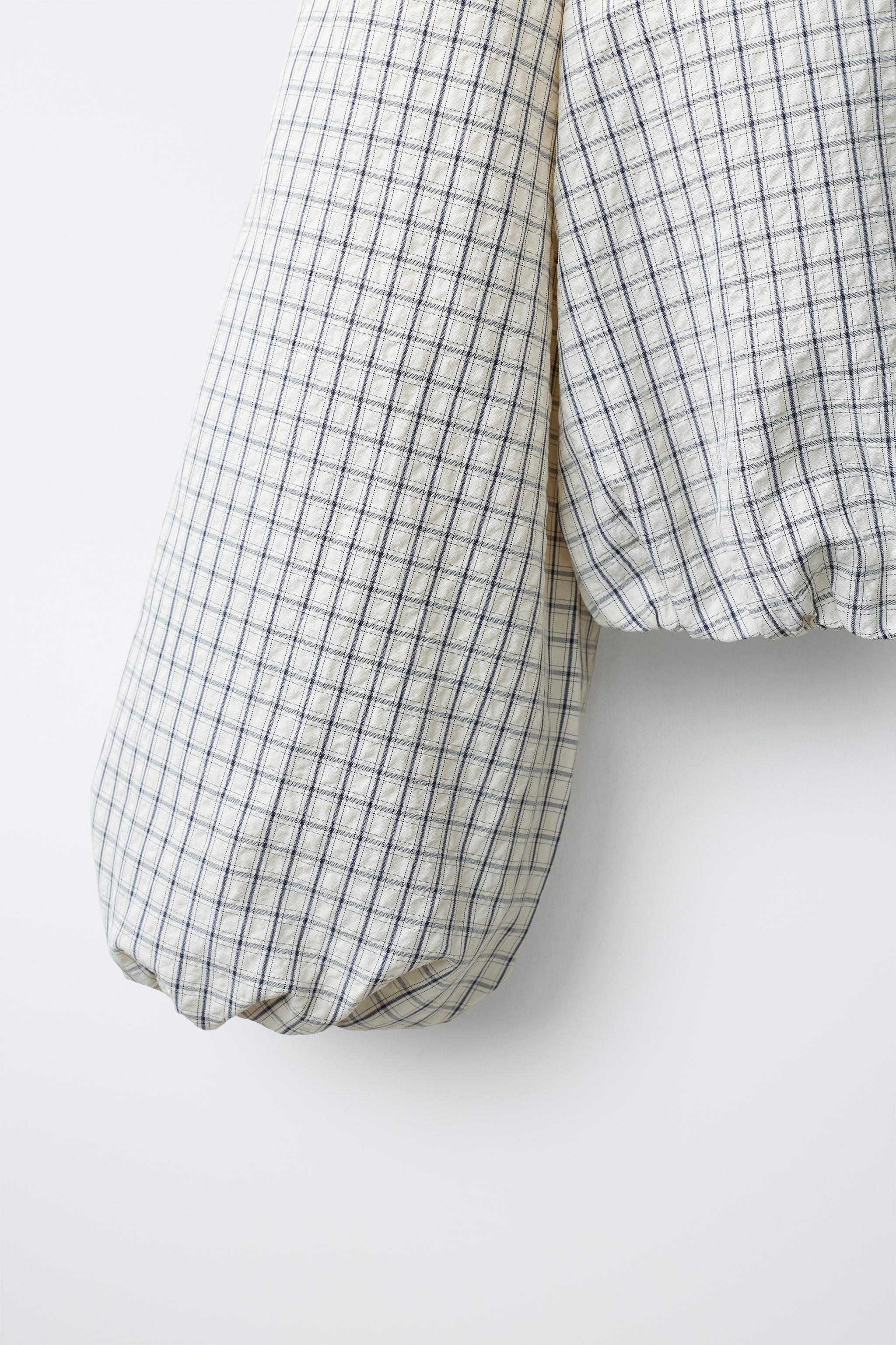CHEMISE BALLON À CARREAUX