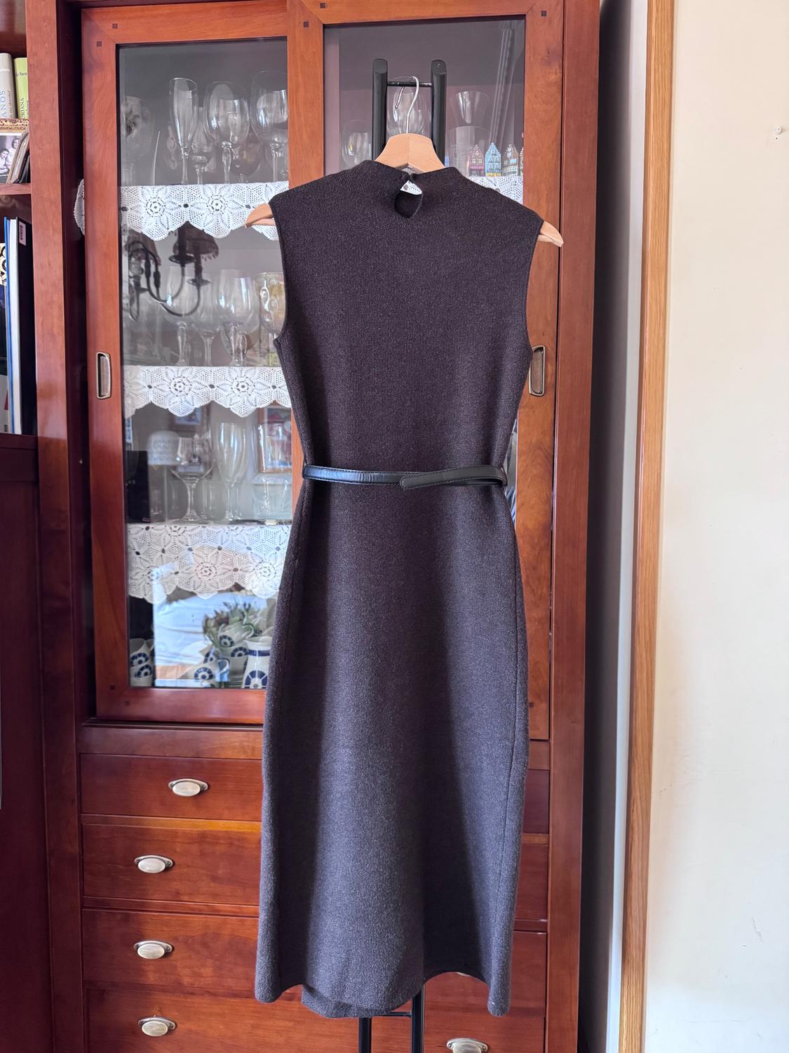 LONG KNIT DRESS WITH BELT - Image 4