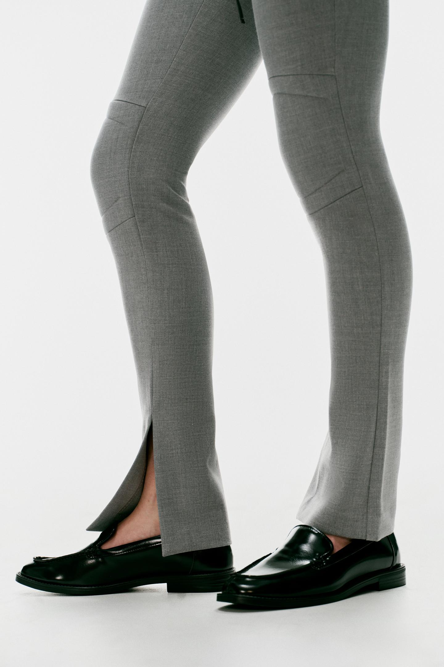 Женские леггинсы Zara Knee-Quilted, цвет: Серый меланжевый — фото 5