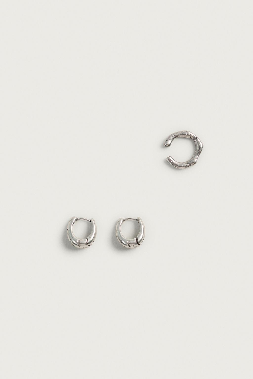 Pack Of 3 Combination Earrings — Men's
