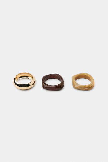 PACK OF 3 RIGID METALLIC BRACELETS - Brown by Zara - Image 2