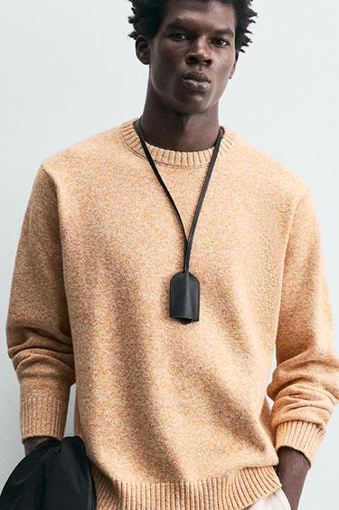 REGULAR FIT TEXTURED SWEATER - Tangerine by Zara