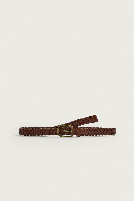 BRAIDED LEATHER BELT - Leather by Zara - Image 0