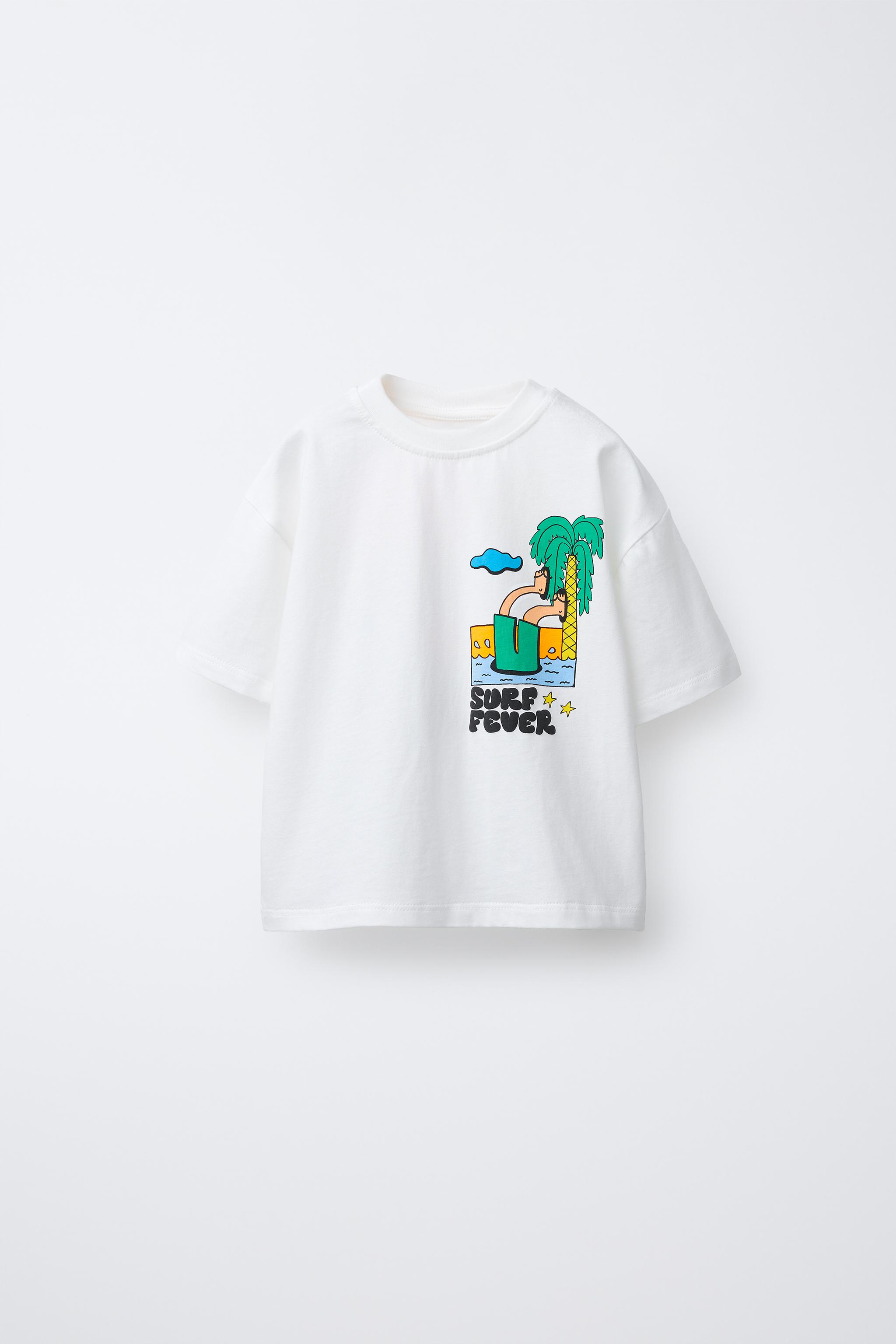 T-SHIRT WITH RAISED PRINT - White | ZARA United States