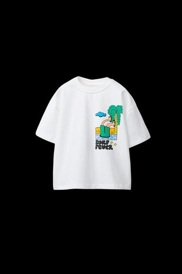 CAMISETA ESTAMPADO RELIEVE - Blanco de Zara - Imagen 0