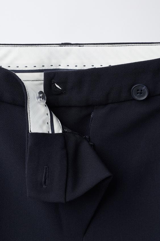 PANTALON TAILLEUR BARREL TAILLE CROISÉE - Bleu marine de Zara - Image 2