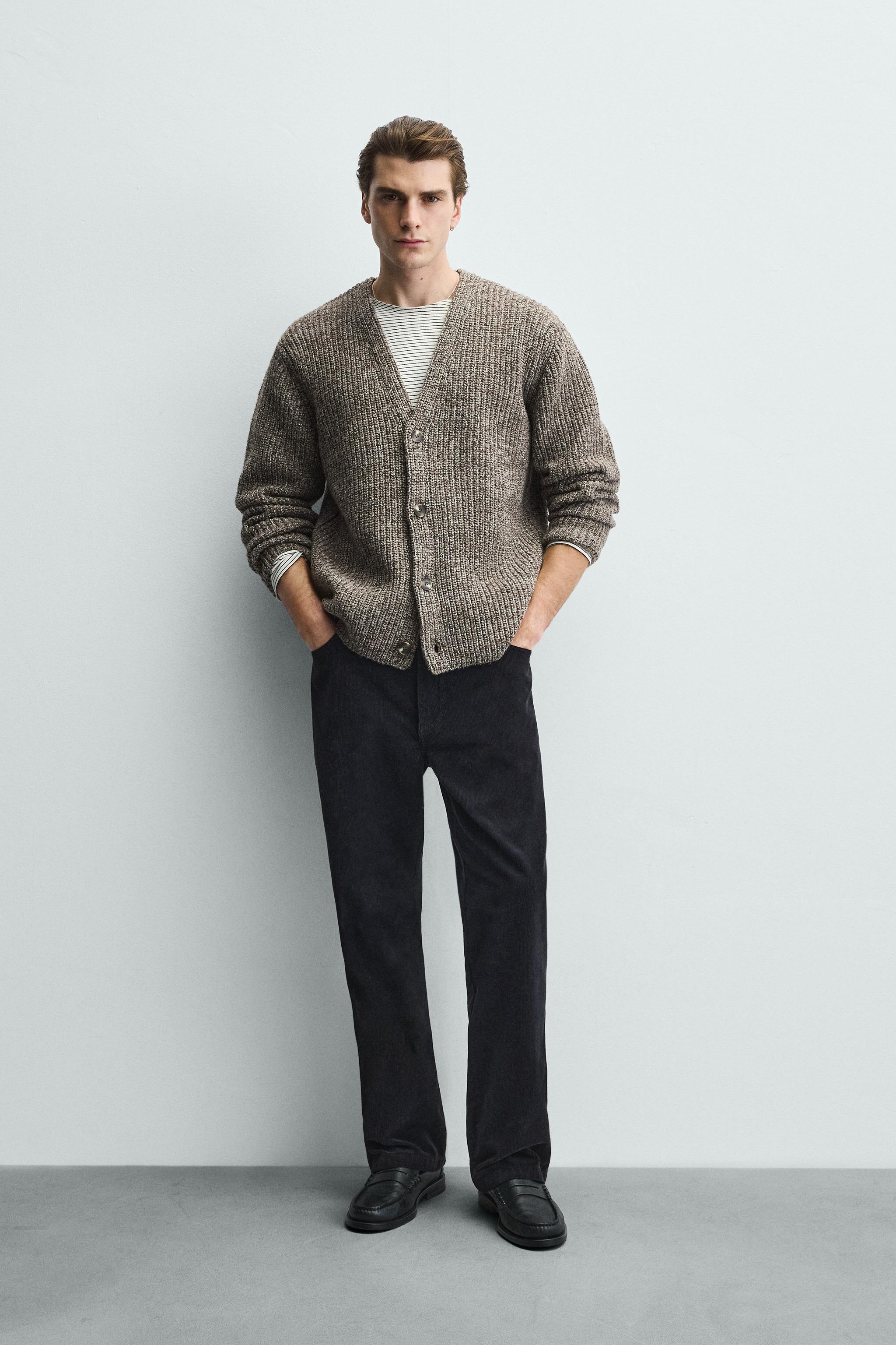 CARDIGAN ESTRUTURA CANELADA - Torrado-vigoré | ZARA Brasil