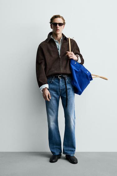 CAZADORA REGULAR FIT PIEL ANTE AARON LEVINE X ZARA - Marrón de Zara - Imagen 0