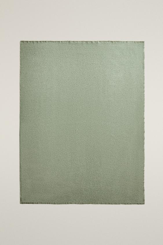 CHENILLE FRINGE BLANKET - Sea green by Zara - Image 0