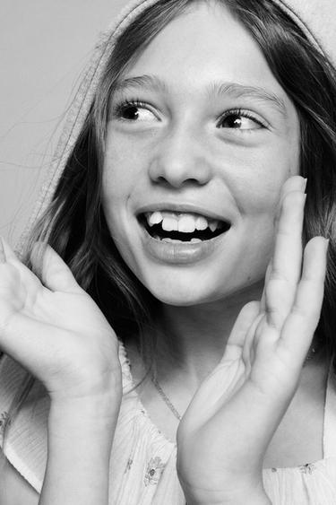 TEXTURED DRESS WITH RUFFLES AND FLORAL PRINT - Ecru by Zara