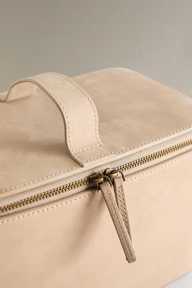 TROUSSE DE TOILETTE MALLETTE CUIR NUBUCK - Blanc écru de Zara - Image 4
