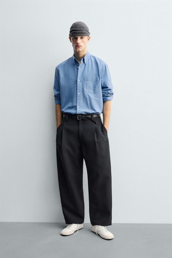 TEXTURED OXFORD POCKET SHIRT