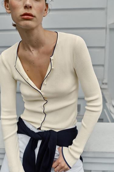CHAQUETA VIVO CONTRASTE - Crudo de Zara