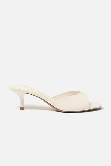 PATENT-EFFECT SANDALS - White by Zara
