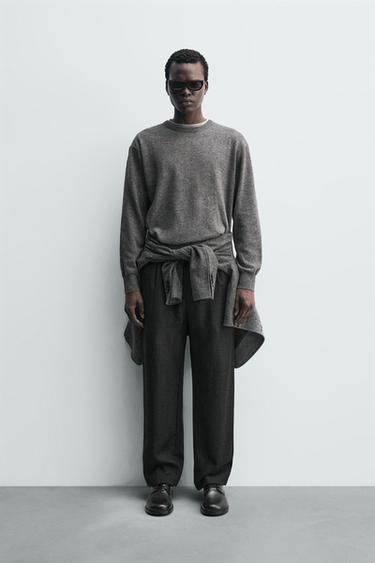 سترة صوف مخلوط - رمادي فيجوريه الخاص بـ Zara