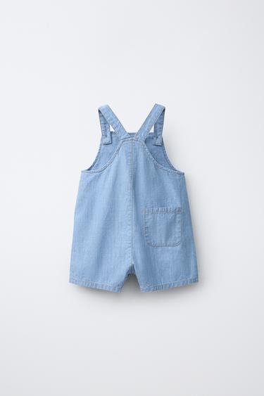 SALOPETTE COURTE EN DENIM - Bleu moyen de Zara - Image 1