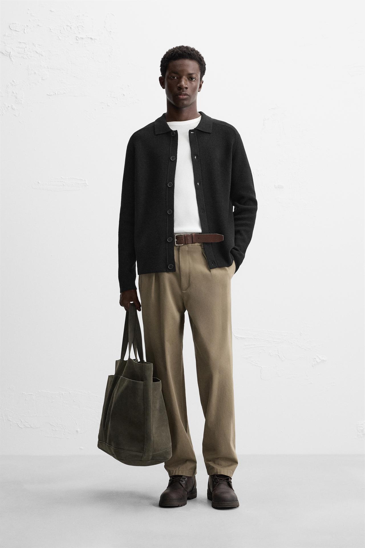 WOOL CARDIGAN - Black by Zara
