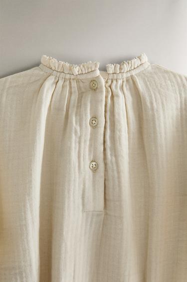 COTTON MUSLIN BABY ROMPER - Cream by Zara - Image 4