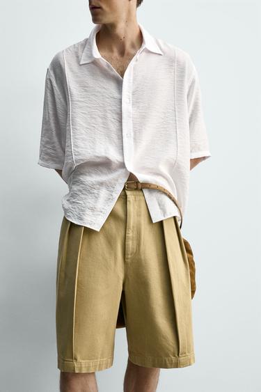 CHEMISE FLUIDE TEXTURÉE - Blanc de Zara - Image 5
