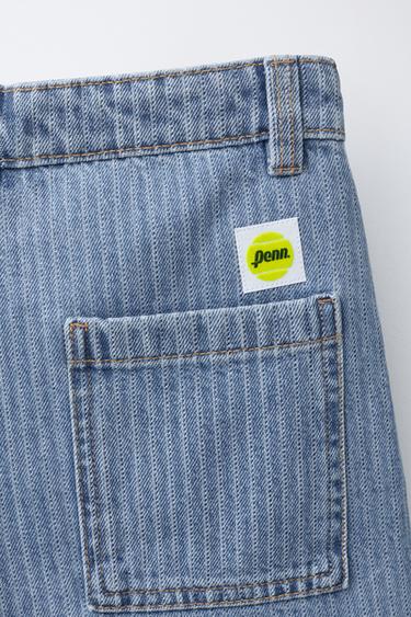 SHORT EN JEAN À RAYURES PENN © - Bleu clair de Zara - Image 3