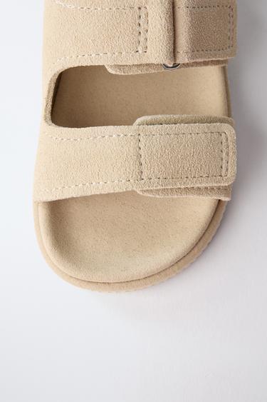 SANDALES EN CUIR - Marron sable de Zara - Image 8
